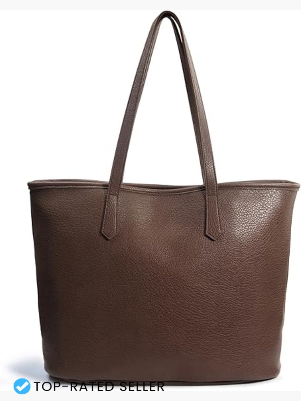 Vegan Leather Tote Bag Spacious Work Travel Everyday Shoulder Handbag